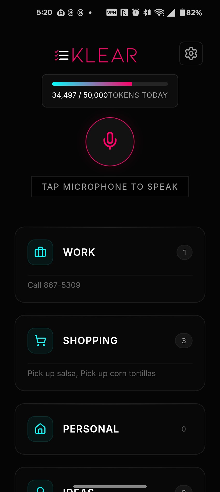 Capture tasks instantly